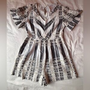 Anthropology Ruffle Sleeve Romper, Size 0